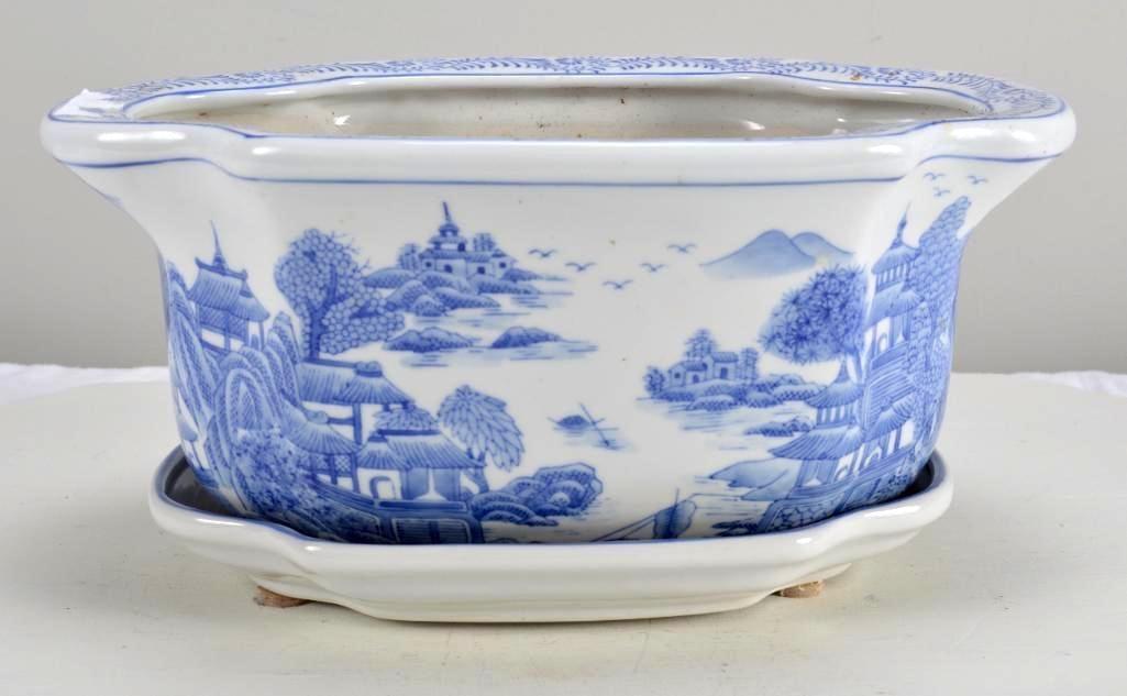 Modern Blue and White Planter (1 of 6)