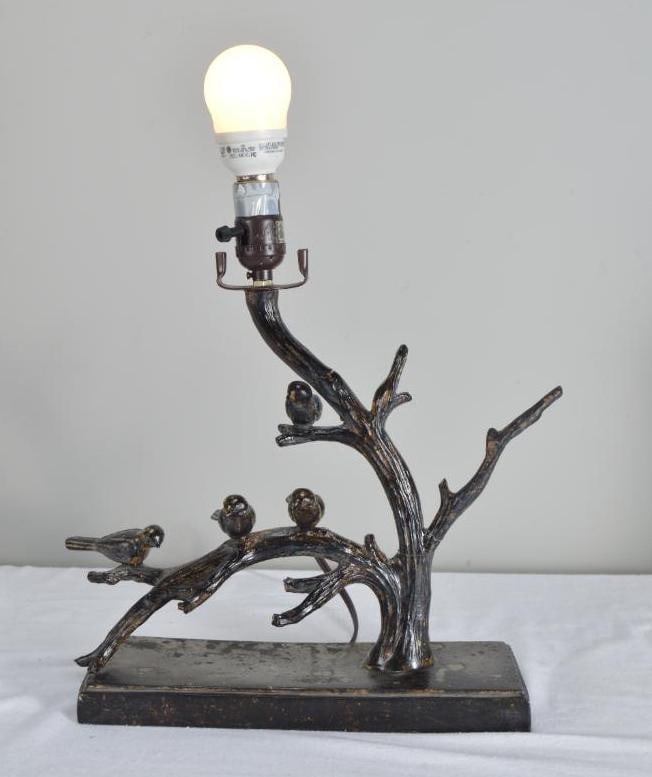 Black Metal Bird Form Lamp (1 of 5)