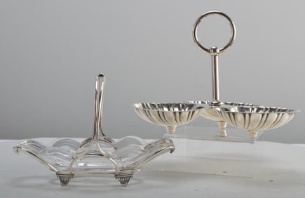 Two Silverplate Nut Bowls