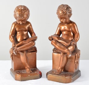 Pair of Gold Cupid Figurines