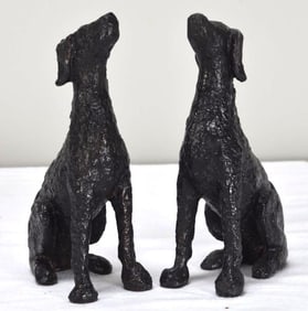 Pair of Metal Dog Sculptures