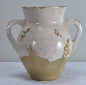 Large White Ground Urn