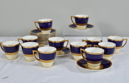 Twelve (12) Minton Cobalt Demitasse Cups and Saucers (K101)