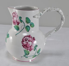 Tiffany Pottery Pitcher, "Strausbourg Flowers"