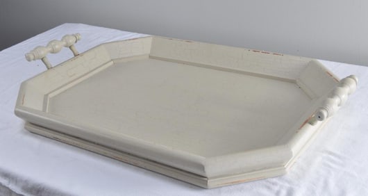 White Distressed Finish Butler's Tray