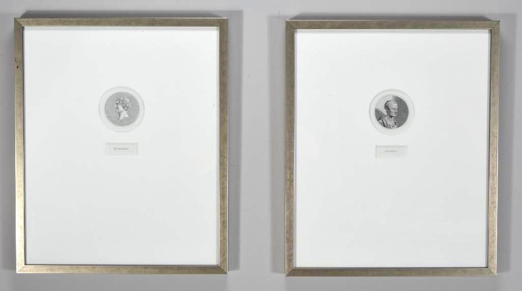 Pair of Prints of Cicero and Marc Antony: Matted and glazed, measurements for frame Dimensions: H 23 x W 19 x D inches NOTE: No apparent flaws Property from an Anchorage, KY home