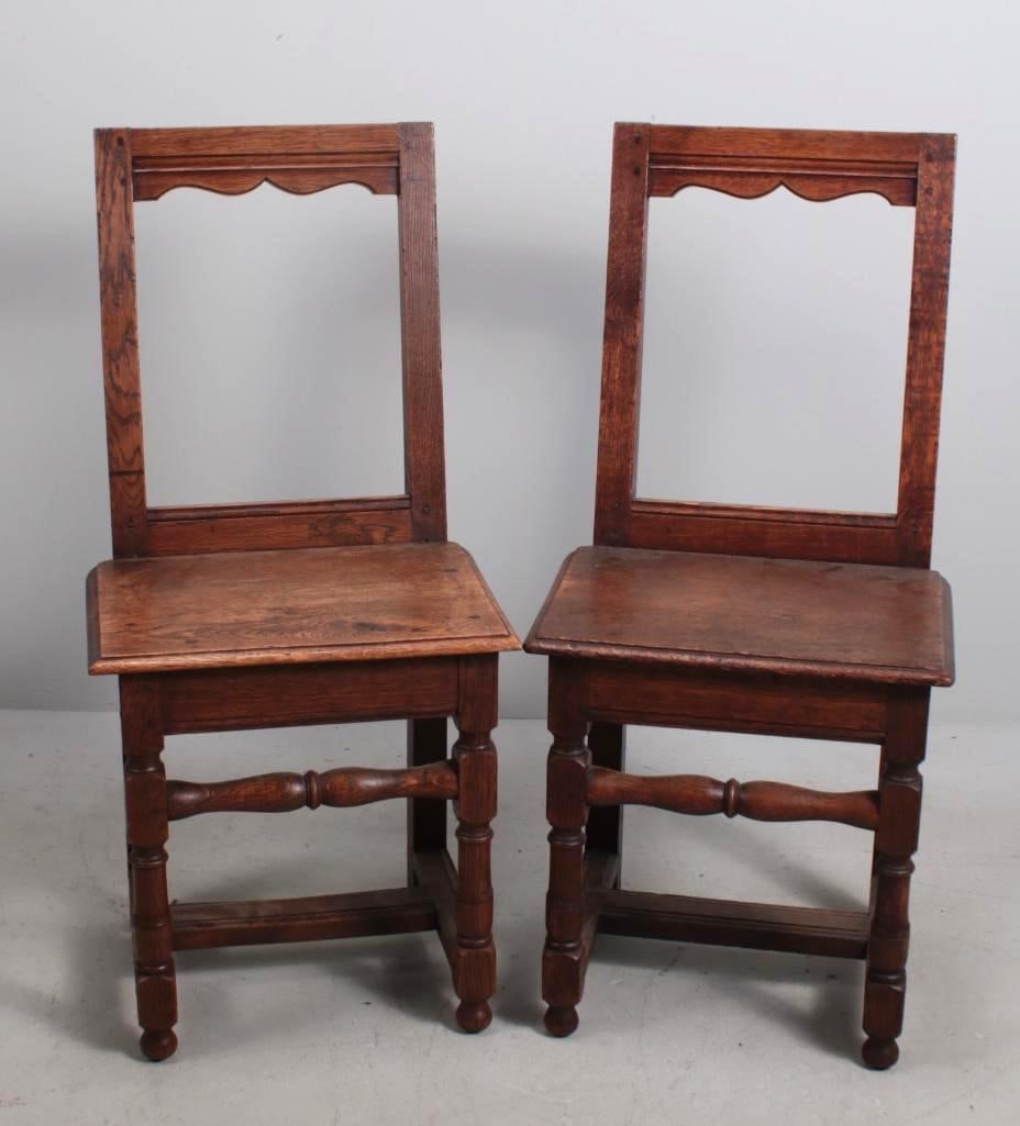 Pair of William and Mary Style Oak Childs Chairs