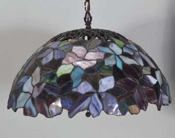 Tiffany Style Three Light Chandelier