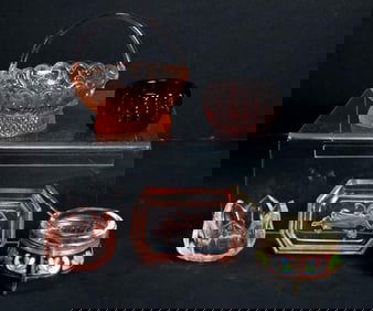 Collection of Pink and Red Glass Salts