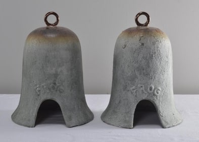 Pair of Pottery Frog Prince Houses
