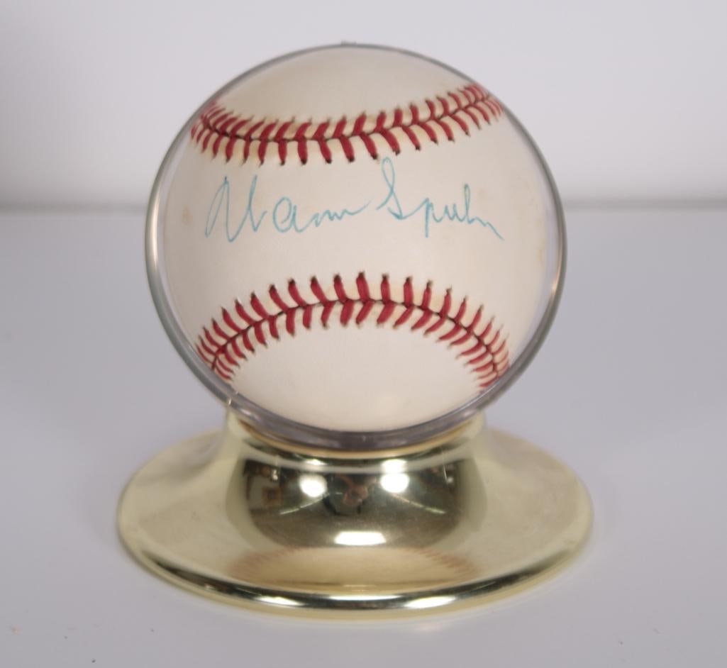 Autographed Warren Spahn Baseball (1 of 4)