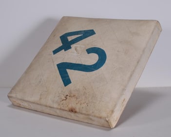 Game Used Base, Inscribed with "42" Commemorating Jackie Robinson