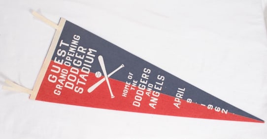 1962 Los Angeles Dodgers/Angels Grand Opening Pennant
