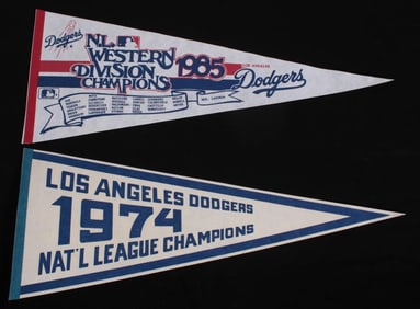 Pair of Los Angeles Dodger Pennants