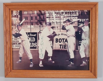 Joe DiMaggio, Willie Mays, Mickey Mantle Duke Snider Signed Photo
