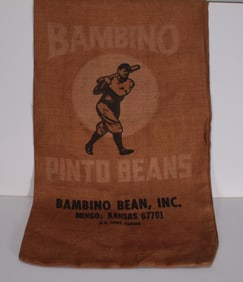 Babe Ruth Bambino Pinto Beans Burlap Sack