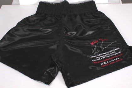 Mike Tyson Signed Collector Trunks
