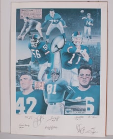 Autographed Giants vs Baltimore Colts November 9th 1958 Poster 71/ 600 signed lower left
