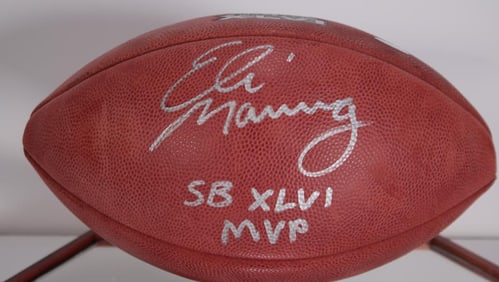 Eli Manning Signed Super Bowl XLVI Football