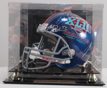 2007 New York Giants Super Bowl Champs Team Signed Full Size Helmet Steiner COA