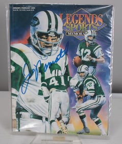 Joe Namath Autographed Legends Sports Memorabilia Magazine