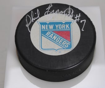 Phil Esposito Autographed New York Rangers Puck