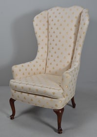 Queen Anne Style Wingback Armchair
