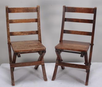 Pair of Folding Child's Chairs