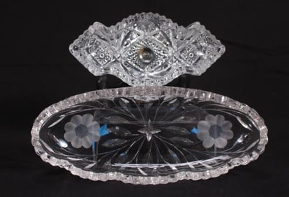 American Brilliant Cut Glass Pickle and Celery Dishes