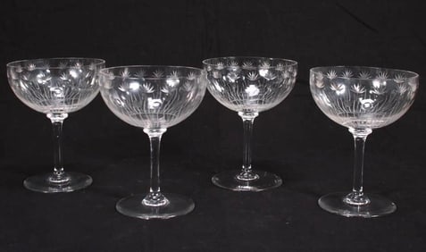 Set of Four Cut Crystal Compotes