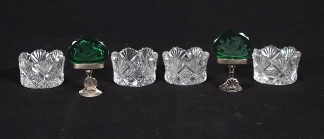 Four (4) Cut Glass Salts