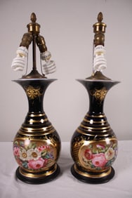 Pair of Paris Porcelain Jars as Lamps