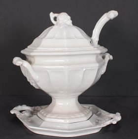 Red Cliff White Ironstone Tureen