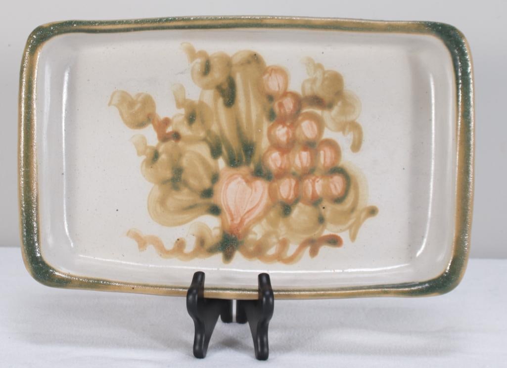 Louisville Stoneware Sheet Casserole, Harvest Pattern: Of usual form Dimensions: H 2 x W 14 x D 8.5 inches NOTE: No apparent chips or repairs