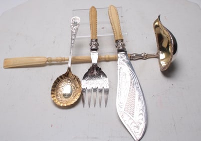 Four (4) Silverplate Service Utensils