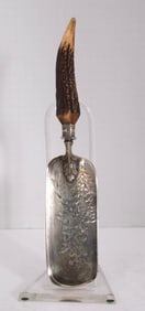 Silverplate Table Crumber with Horn Handle