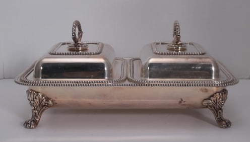 George III Style Silverplate Double Server by Friedman