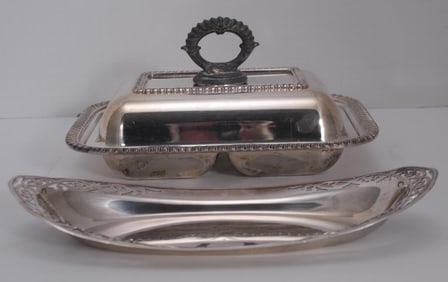 George III Style Silverplate Entree Dish