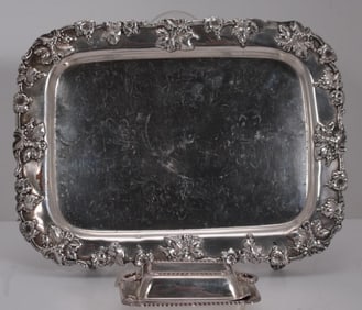Silverplate Footed Card Tray