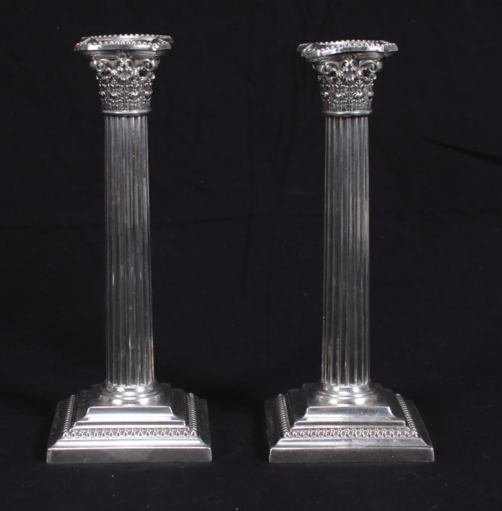 Pair of Silverplate Candlesticks from the Union League Club (1 of 9)