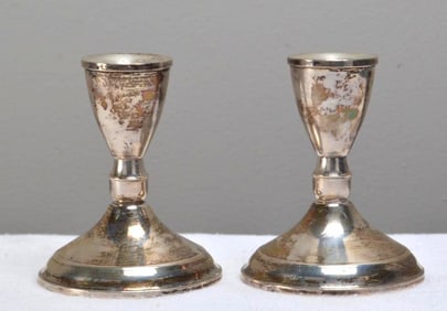 Two Duchin Sterling Weighted Candlesticks
