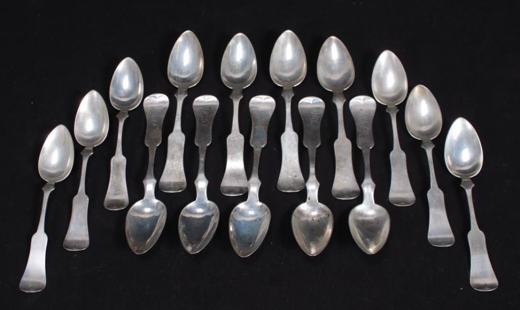 Set of Wood & Hughes Sterling Teaspoons (1 of 9)