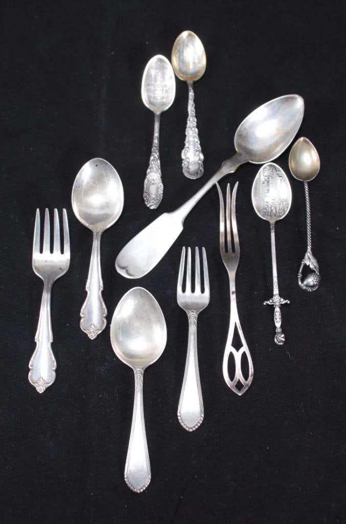 Collection of Sterling Spoons and Forks (1 of 11)