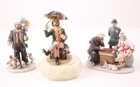 Three Clown Sculptures