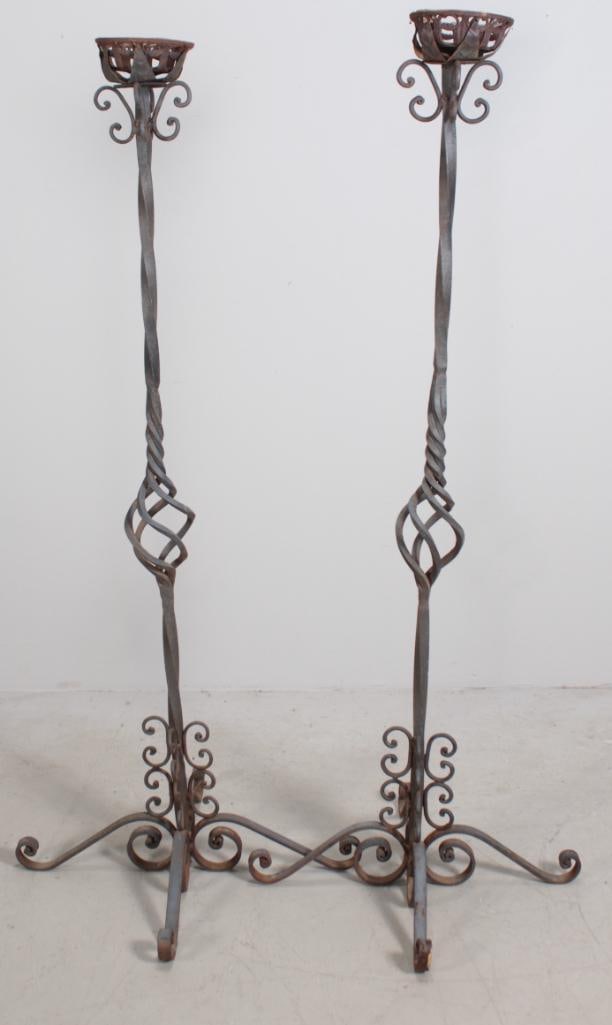 Pair of Large Wrought Iron Pricket Sticks (1 of 5)