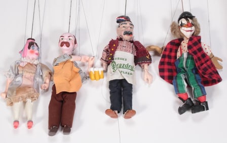 Four (4) Czech Marionettes