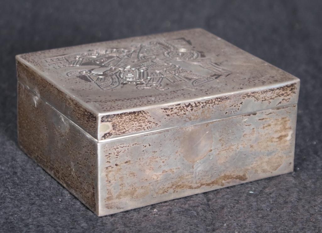 Mexican 925-1000 Silver Cigarette Box (1 of 7)