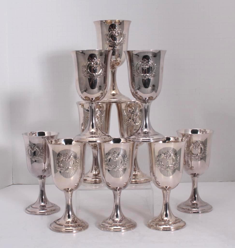 Set of Ten (10) Silverplate Goblets by International Silver (1 of 9)