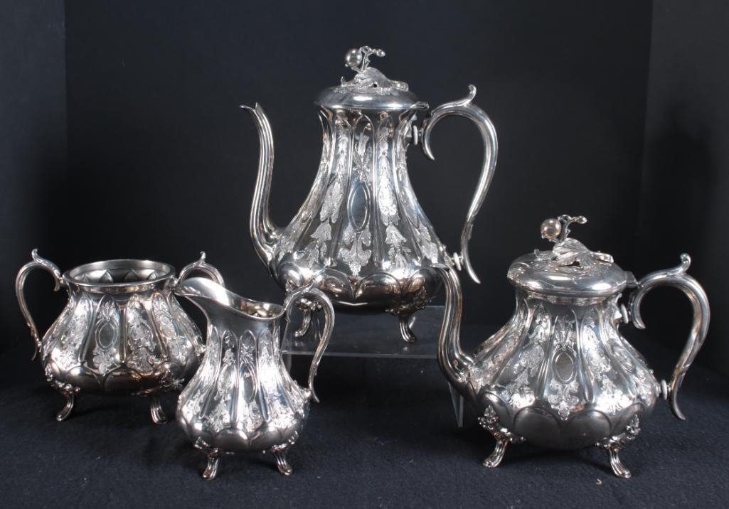 John A. Ashberry & Sons Silver Plate Plate Tea Set (1 of 12)