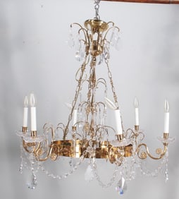 Beaux Artes Style Six Light Chandelier